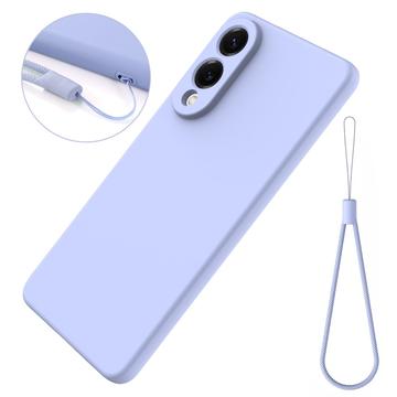 Samsung Galaxy S25 Edge Flydende silikone cover med håndrem - Lilla