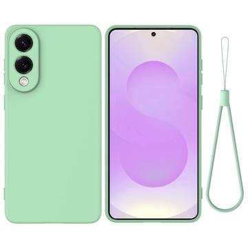 Samsung Galaxy S25 Edge Flydende silikone cover med håndrem - grøn