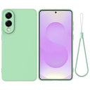 Samsung Galaxy S25 Edge Flydende silikone cover med håndrem - grøn