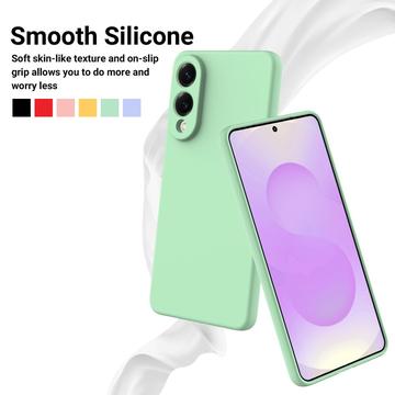 Samsung Galaxy S25 Edge Flydende silikone cover med håndrem - grøn