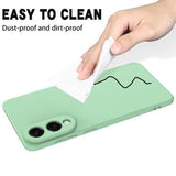 Samsung Galaxy S25 Edge Flydende silikone cover med håndrem - grøn