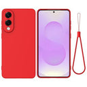 Samsung Galaxy S25 Edge Flydende silikone cover med håndrem - rød