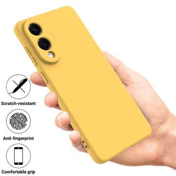 Samsung Galaxy S25 Edge Flydende silikone cover med håndrem - gul