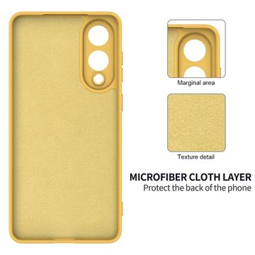 Samsung Galaxy S25 Edge Flydende silikone cover med håndrem - gul