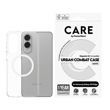 Samsung Galaxy S25 Edge PanzerGlass Care Urban Combat Cover - MagSafe-kompatibel - Hvid / Gennemsigtig