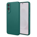 Samsung Galaxy S25 Edge stødsikkert silikone cover - sortgrønt