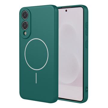 Samsung Galaxy S25 Edge Silikone Cover - MagSafe-kompatibel - sortgrøn