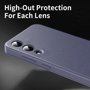 Samsung Galaxy S25 Edge Smart Clear View Flip etui med kortplads - grå-lilla