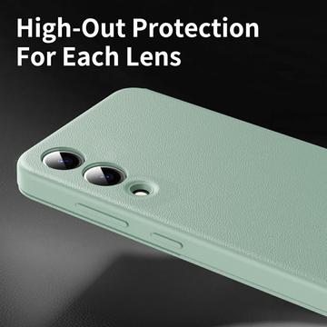 Samsung Galaxy S25 Edge Smart Clear View Flip etui med kortplads - Lysegrøn
