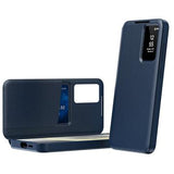 Samsung Galaxy S25 Edge Smart Clear View Flip etui med kortplads - Safir