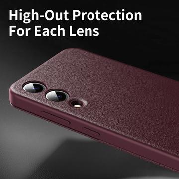 Samsung Galaxy S25 Edge Smart Clear View Flip etui med kortplads - Vinrød
