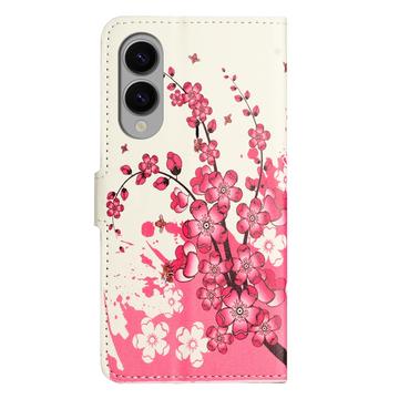 Samsung Galaxy S25 Edge Style Series Pung Taske - Pink Blomster