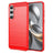 Samsung Galaxy S25 FE Børstet TPU Cover - Karbonfiber - rød