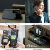 Samsung Galaxy S25 FE Caseme C22-etui RFID-kortpung - Sort