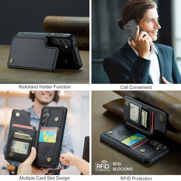 Samsung Galaxy S25 FE Caseme C22-etui RFID-kortpung - Sort