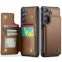 Samsung Galaxy S25 FE Caseme C22-etui RFID-kortpung - brun