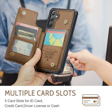 Samsung Galaxy S25 FE Caseme C22-etui RFID-kortpung - brun