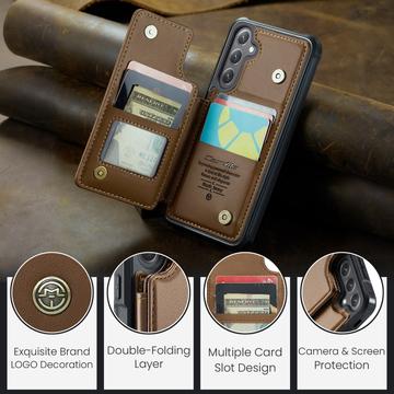 Samsung Galaxy S25 FE Caseme C22-etui RFID-kortpung - brun
