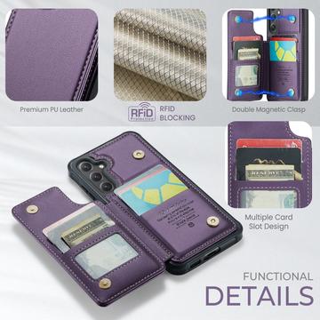 Samsung Galaxy S25 FE Caseme C22-etui RFID-kortpung - lilla