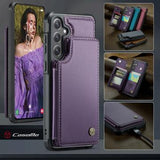 Samsung Galaxy S25 FE Caseme C22-etui RFID-kortpung - lilla