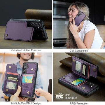 Samsung Galaxy S25 FE Caseme C22-etui RFID-kortpung - lilla