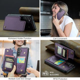 Samsung Galaxy S25 FE Caseme C22-etui RFID-kortpung - lilla