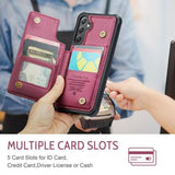 Samsung Galaxy S25 FE Caseme C22-etui RFID-kortpung - rød