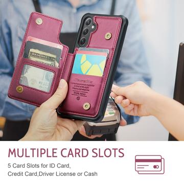 Samsung Galaxy S25 FE Caseme C22-etui RFID-kortpung - rød