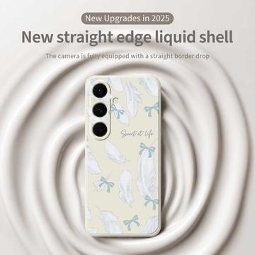 Samsung Galaxy S25 FE TPU-cover med fjermønster - Beige
