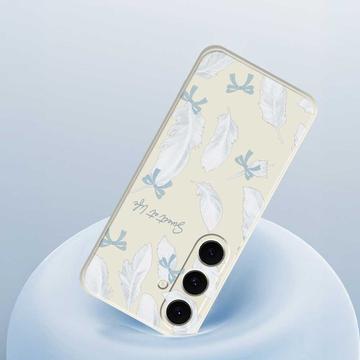 Samsung Galaxy S25 FE TPU-cover med fjermønster - Beige