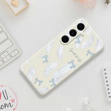 Samsung Galaxy S25 FE TPU-cover med fjermønster - Beige