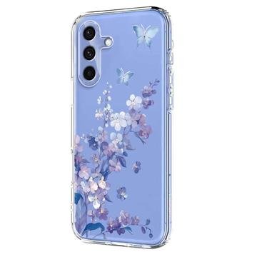 Samsung Galaxy S25 FE TPU-cover med blomstermønster - Lilla