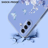 Samsung Galaxy S25 FE TPU-cover med blomstermønster - Lilla