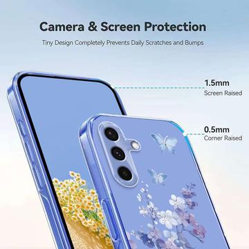 Samsung Galaxy S25 FE TPU-cover med blomstermønster - Lilla