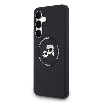 Samsung Galaxy S25 FE Karl Lagerfeld Double Heads Flydende Silikone MagSafe Cover - sort