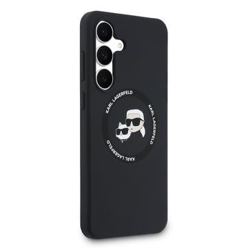 Samsung Galaxy S25 FE Karl Lagerfeld Double Heads Flydende Silikone MagSafe Cover - sort