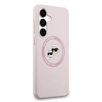 Samsung Galaxy S25 FE Karl Lagerfeld Double Heads Flydende Silikone MagSafe Cover - Pink