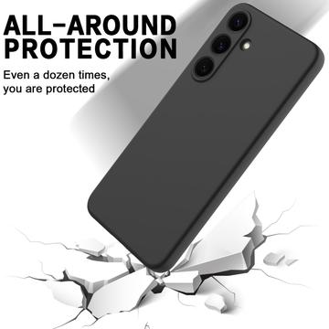 Samsung Galaxy S25 FE Flydende silikone cover med håndrem - sort