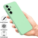 Samsung Galaxy S25 FE Flydende silikone cover med håndrem - grøn