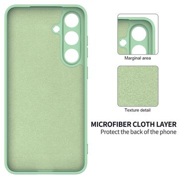 Samsung Galaxy S25 FE Flydende silikone cover med håndrem - grøn