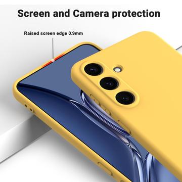 Samsung Galaxy S25 FE Flydende silikone cover med håndrem - gul
