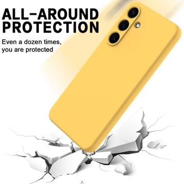 Samsung Galaxy S25 FE Flydende silikone cover med håndrem - gul