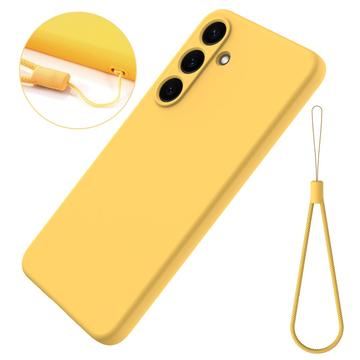 Samsung Galaxy S25 FE Flydende silikone cover med håndrem - gul