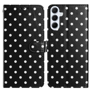 Samsung Galaxy S25 FE Pung Etui med Prikket Mønster - Sort