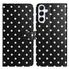Samsung Galaxy S25 FE Pung Etui med Prikket Mønster - Sort