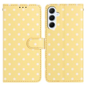 Samsung Galaxy S25 FE Pung Etui med Prikket Mønster - Gul