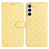 Samsung Galaxy S25 FE Pung Etui med Prikket Mønster - Gul