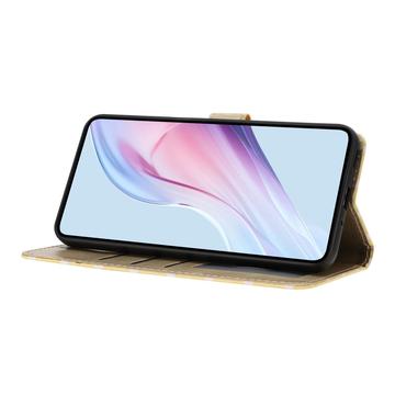 Samsung Galaxy S25 FE Pung Etui med Prikket Mønster - Gul
