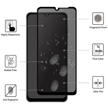 Samsung Galaxy S25 FE Privacy Full Cover Skærmbeskytter Hærdet Glas - Sort Kant