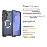 Samsung Galaxy S25 FE Redpepper IP68 Magnetisk Vandtæt Cover - Sort